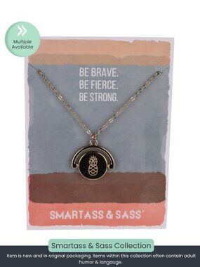 Pineapple Flip Pendant Necklace Stand Tall Stay Sweet Gold Tone